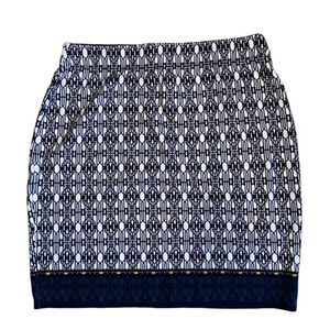 Sophie Max Geometric Stretch Knit Above Knee Straight Pencil Skirt Size Small